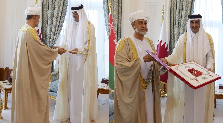 His Majesty Sultan Haitham, Sheikh Tamim exchange orders in Qatar